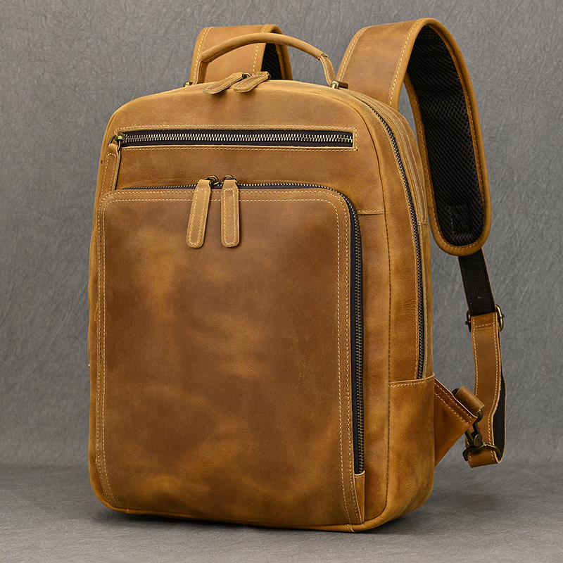 Luxury Bags That Fit Laptop - Fasshion Leather Backpack For Men Male