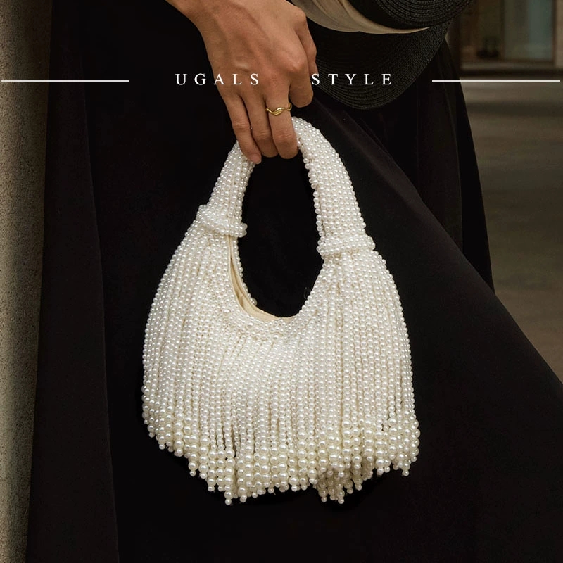 Luxury Bags Vendor - Design Handle Pearl Evening Clutch Bag