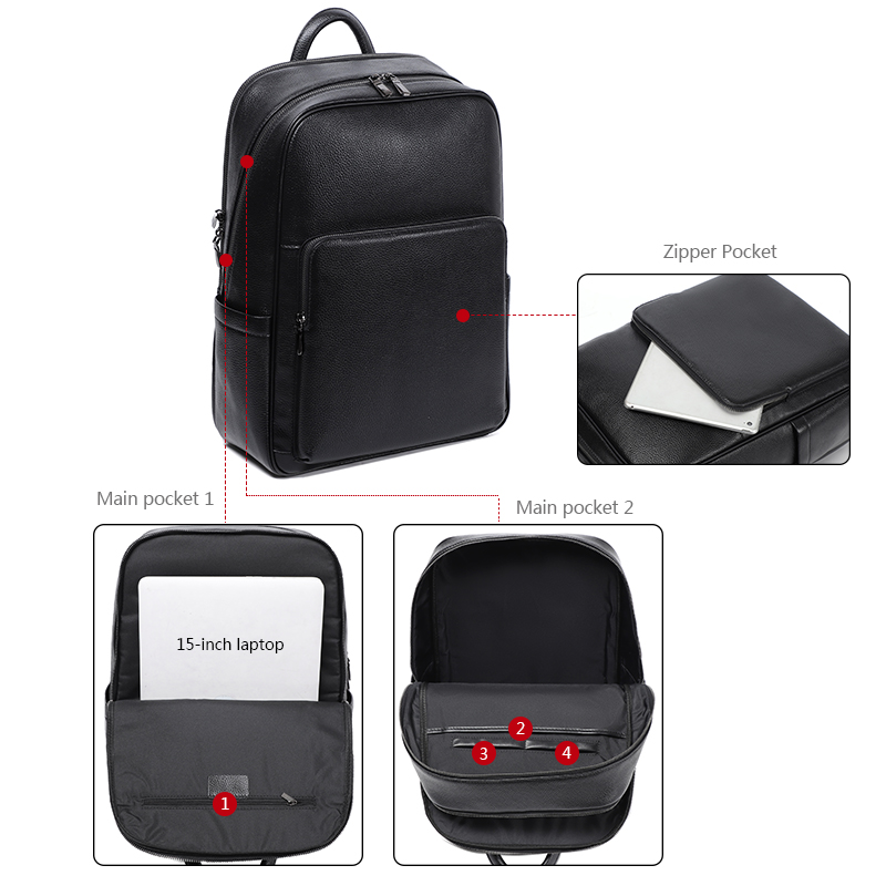 100% Cow Genuine Leather Men B - Luxury Bags That Fit Laptop 评论和价格