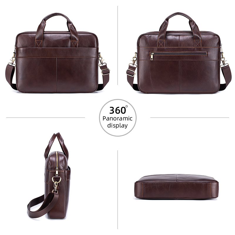 Genuine Leather Men's Briefcas - Luxury Bags That Fit Laptop 评论和价格