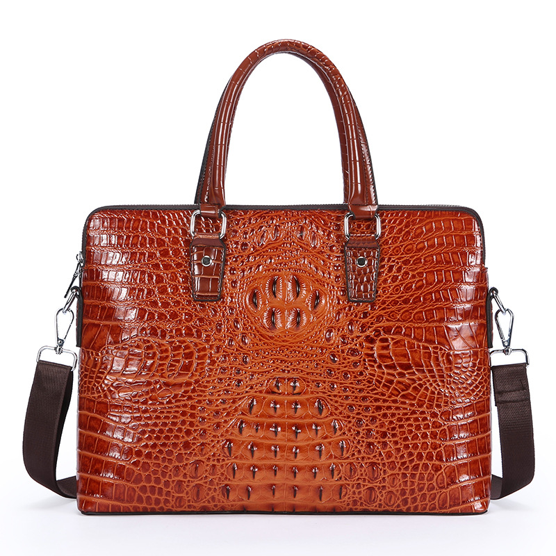 New Crocodile Grain Laptop Bag - Luxury Bags That Fit Laptop 评论和价格