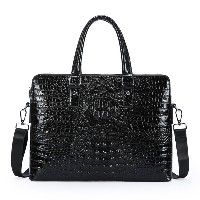 New Crocodile Grain Laptop Bag - Luxury Bags That Fit Laptop 评论和价格