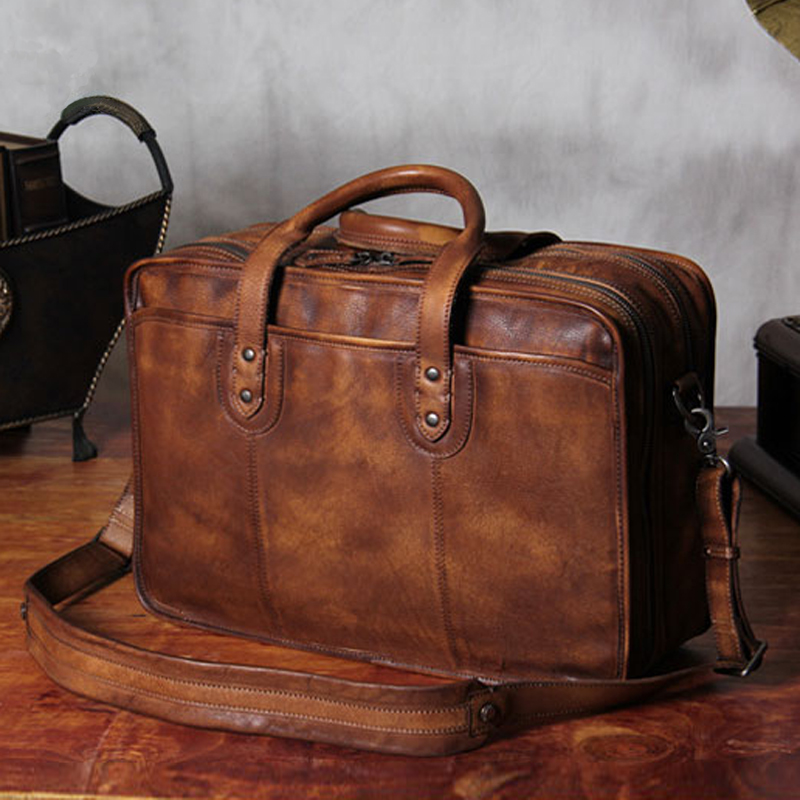 Luxury Vintage Genuine Leather - Luxury Bags That Fit Laptop 评论和价格