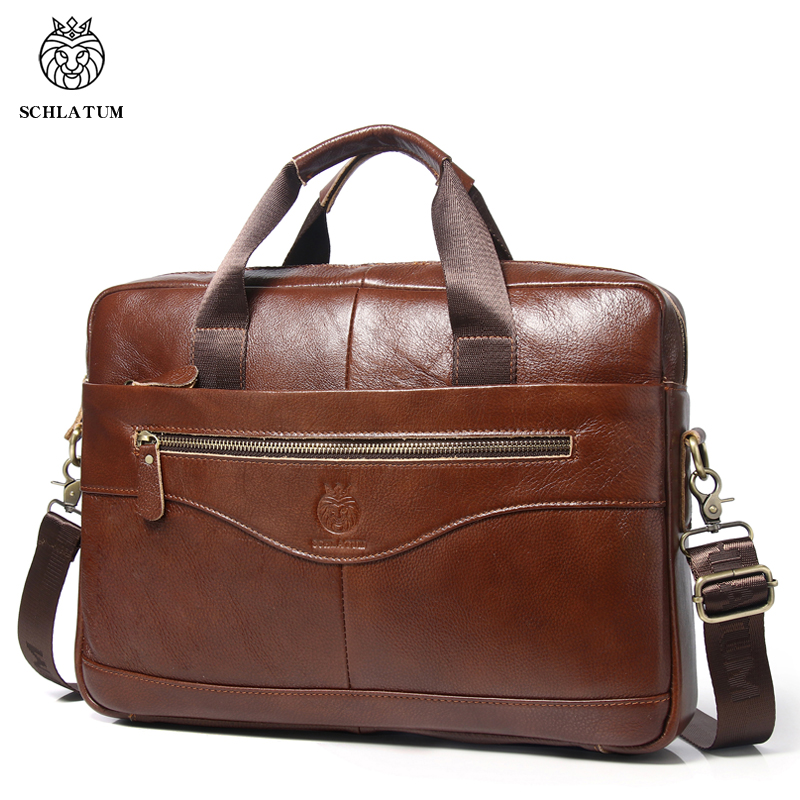 SCHLATUM Genuine Leather Brief - Luxury Bags That Fit Laptop 评论和价格