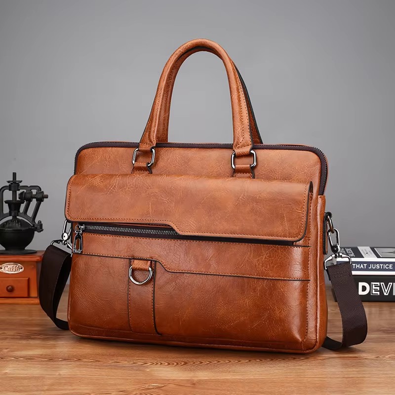 Luxury Brand Men Handbag Leath - Luxury Bags That Fit Laptop 评论和价格