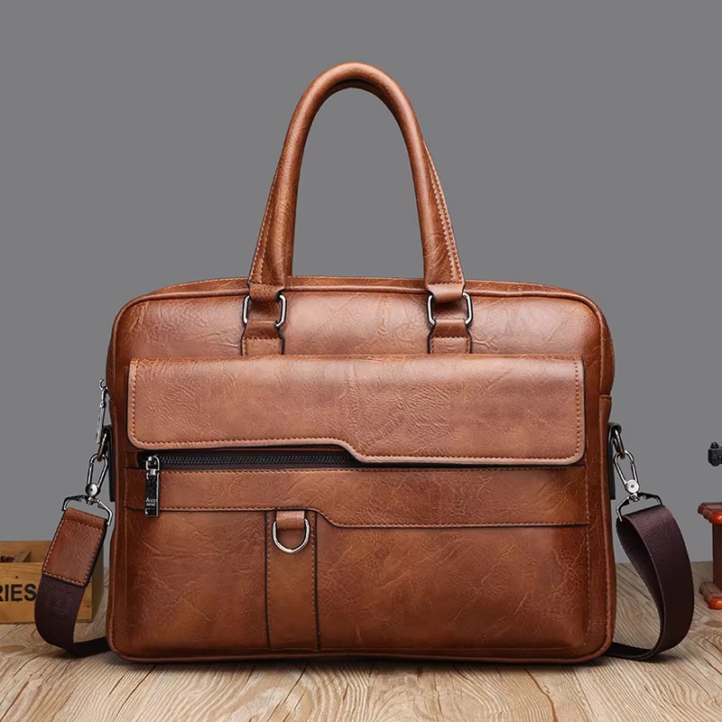 Luxury Brand Men Handbag Leath - Luxury Bags That Fit Laptop 评论和价格